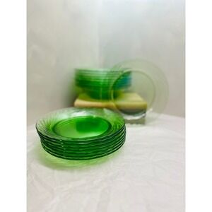 Vintage Pyrex Festiva Spring Green Salad Plate 7.5 set of 4